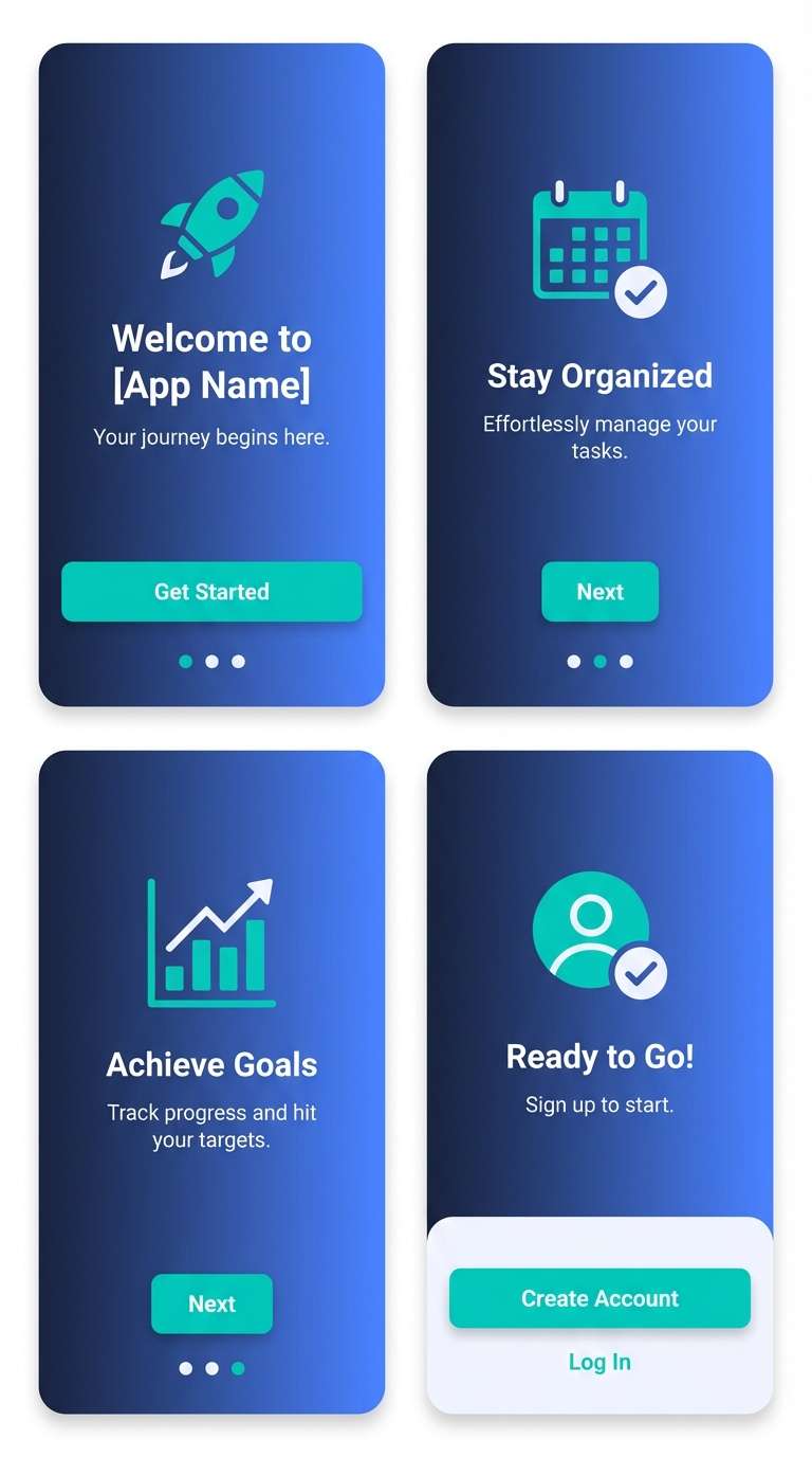 tech onboarding screens