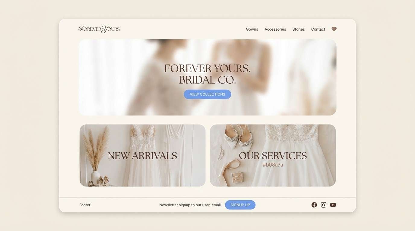 bridal boutique website ui