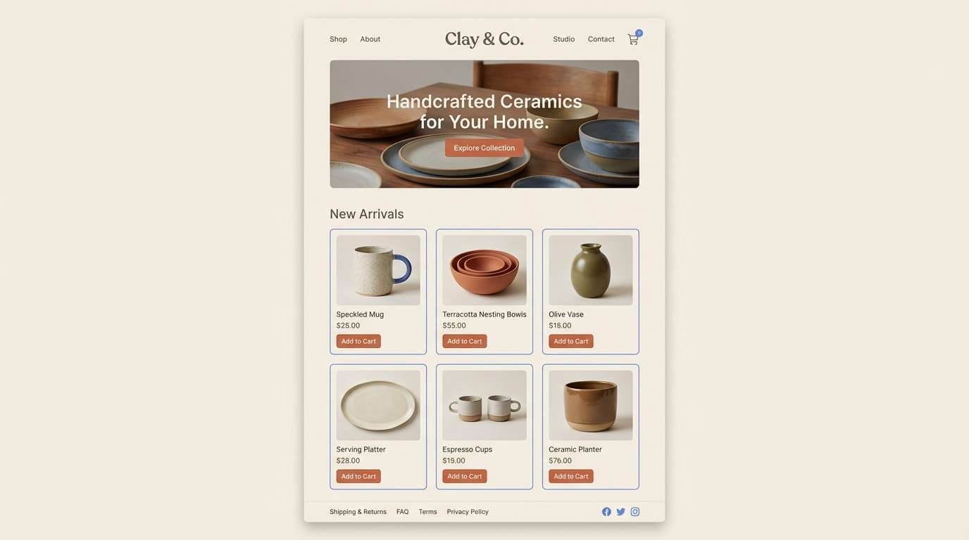 ceramics product page ui