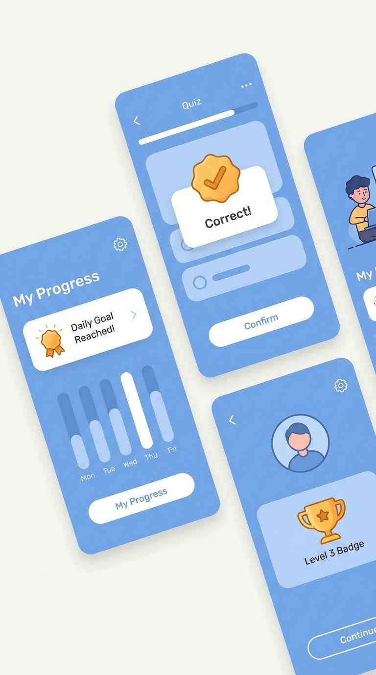 education ui in soft blues