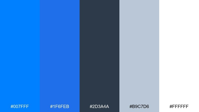 corporate calm azure color palette with hex codes