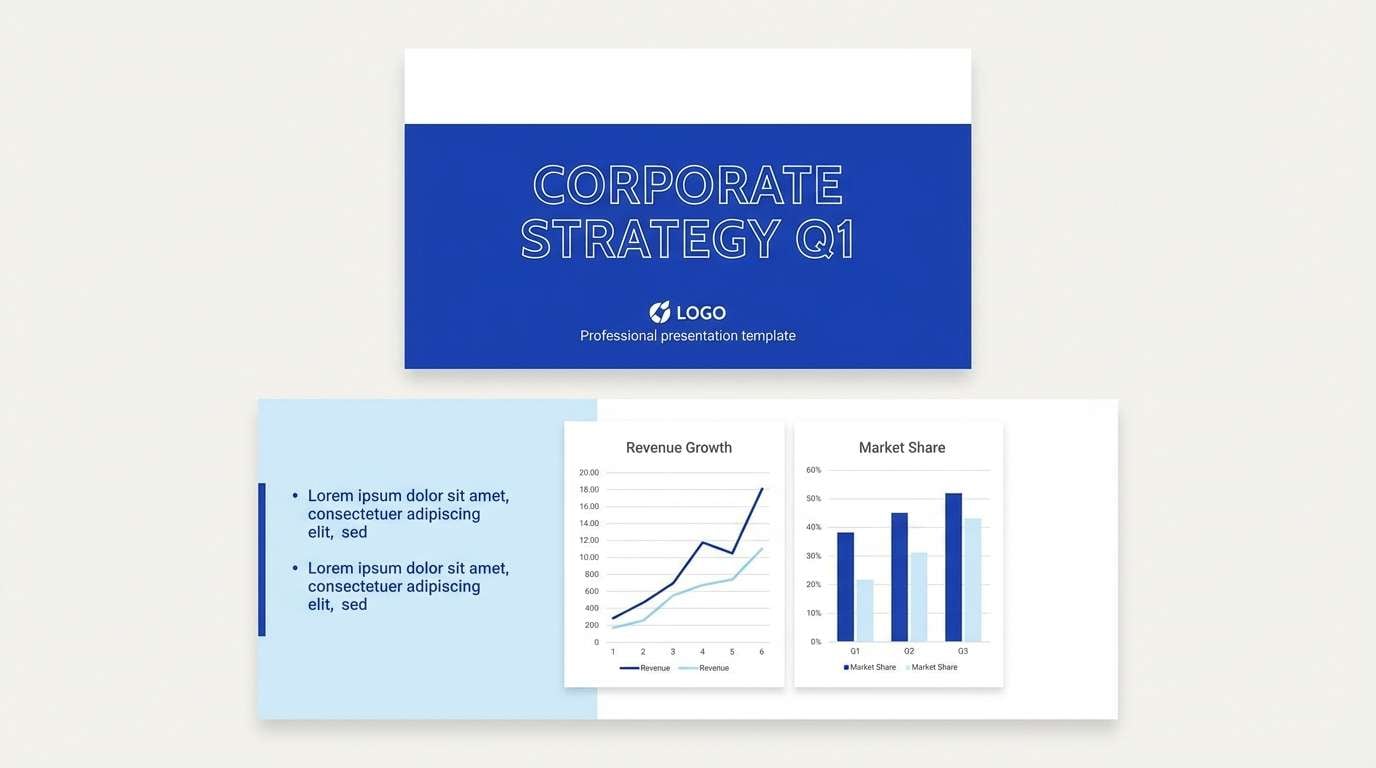 sapphire blue corporate slide template