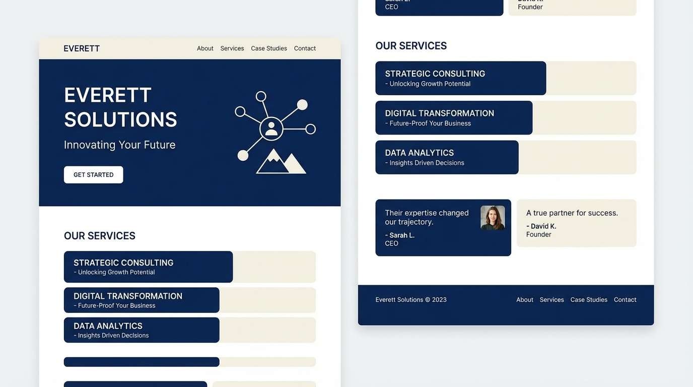corporate website ui mockup