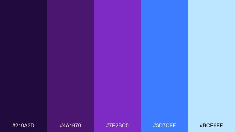 cosmic grape color palette with hex codes