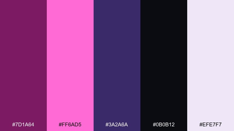 cosmic magenta aurora deep magenta color palette with hex codes