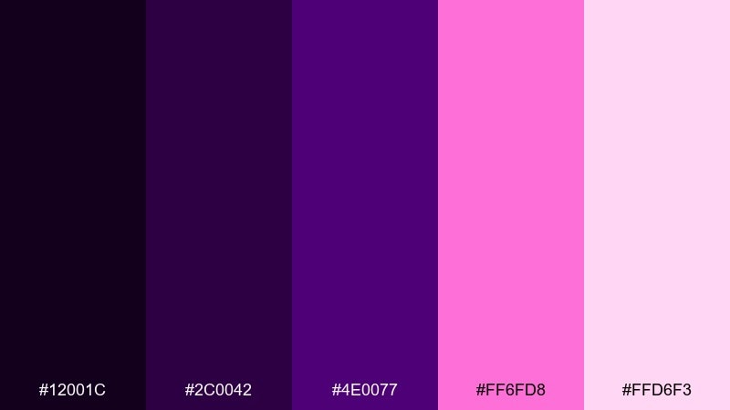 cosmic mulberry dark violet color palette with hex codes