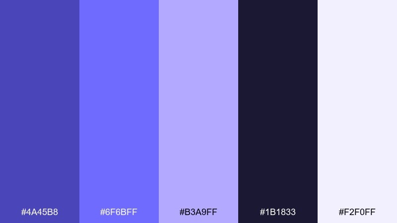 cosmic nebula blue lavender color palette with hex codes