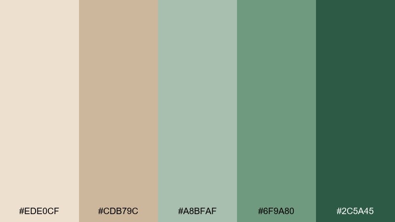 cottage conservatory color palette with hex codes