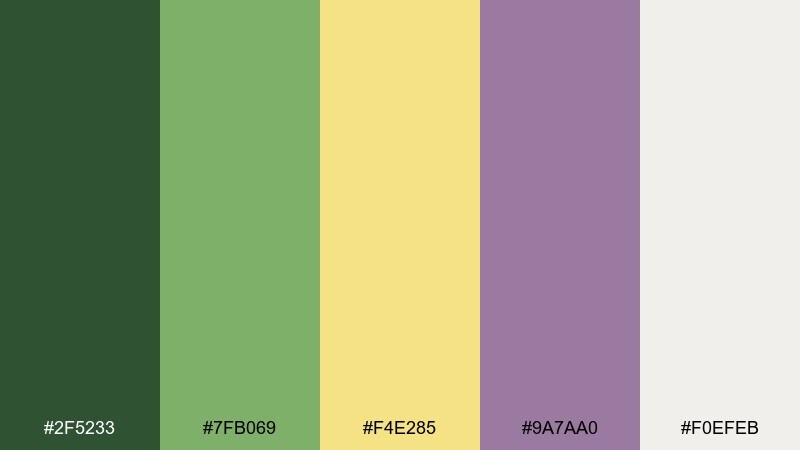 cottage garden color palette with hex codes