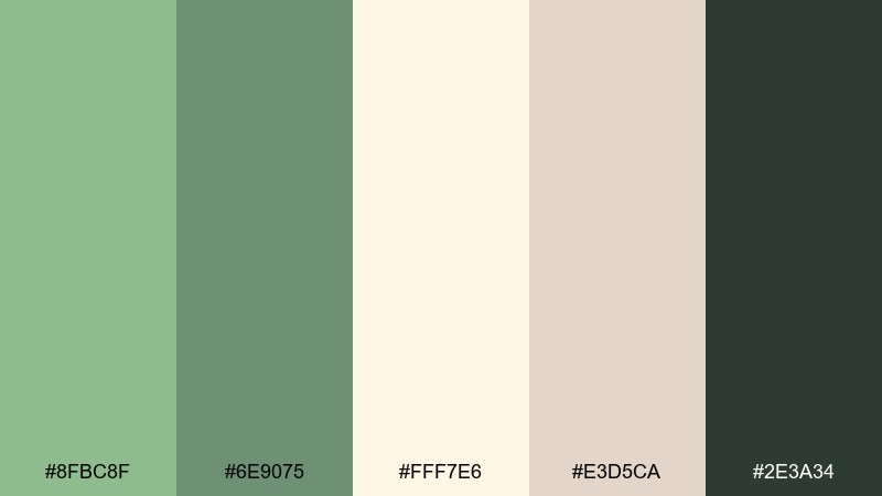 cottage window light dark sea green color palette with hex codes