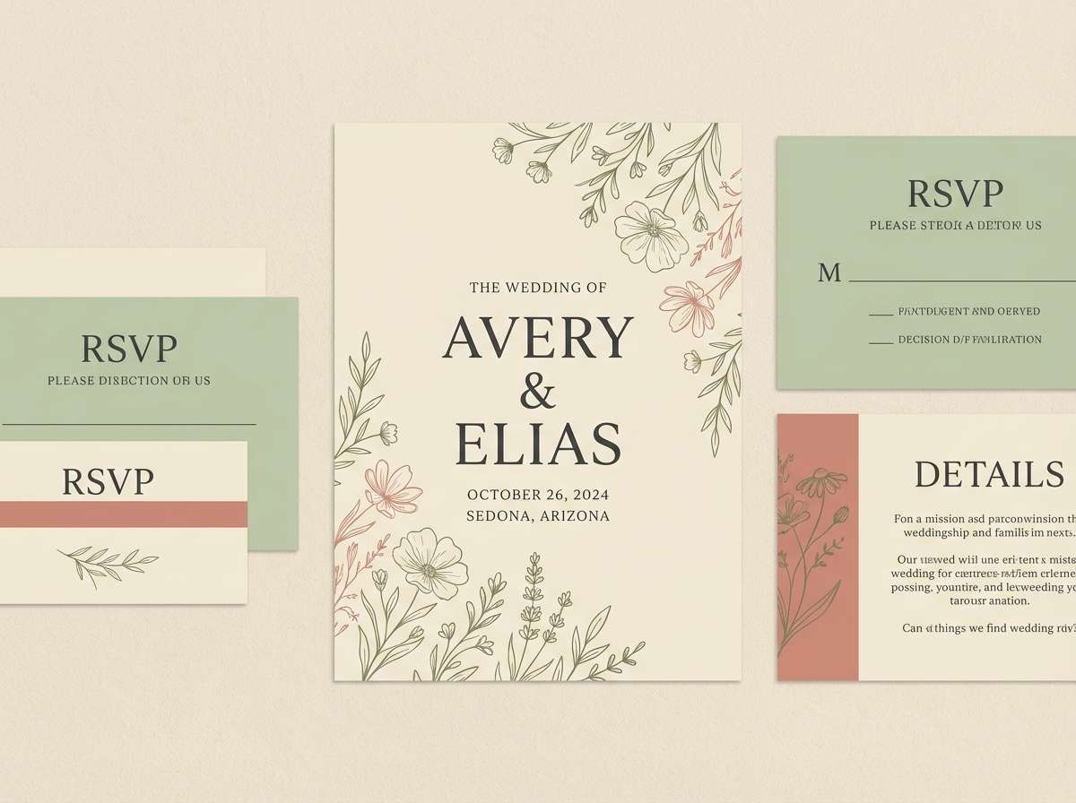 rustic wedding invite layout