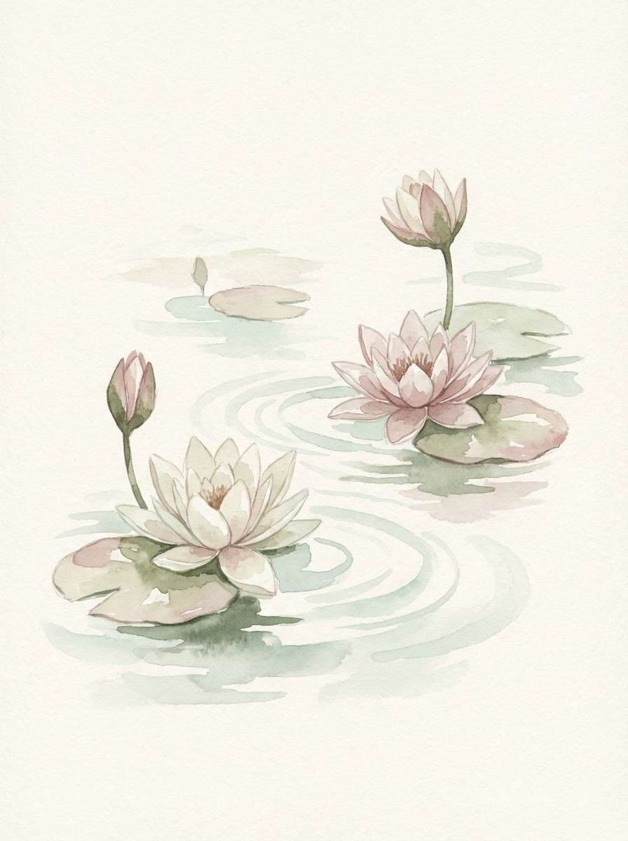 pond lily watercolor print
