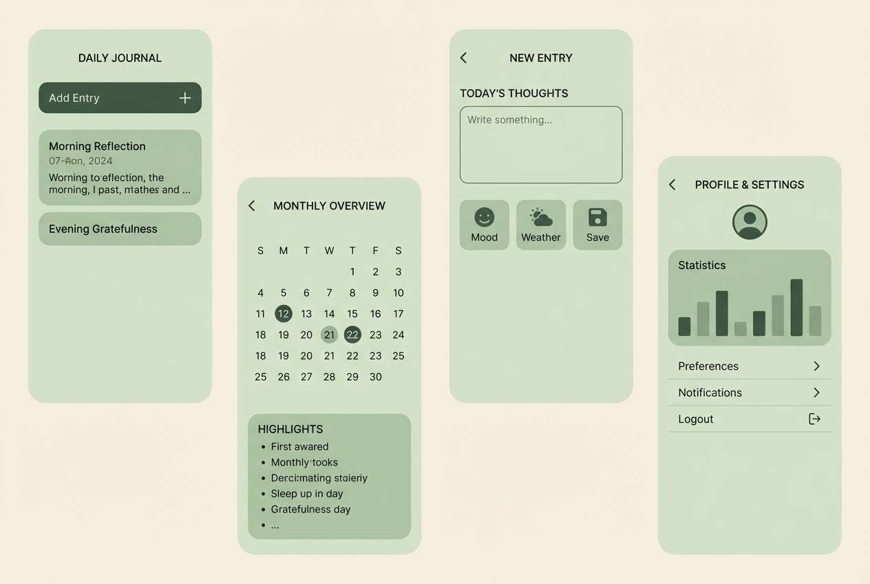 sage journal ui screens