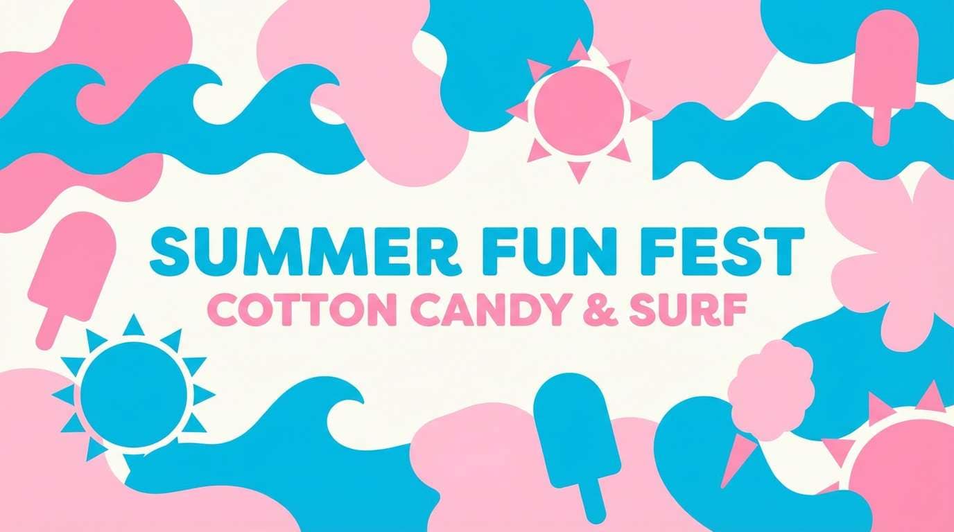 cotton candy summer banner