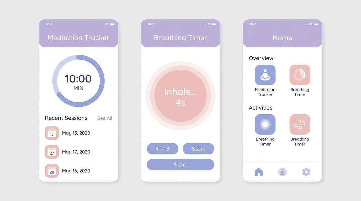 wellness app ui screens