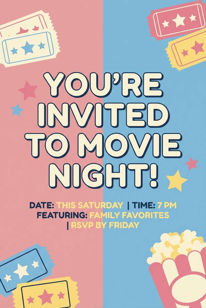 movie night invitation flyer