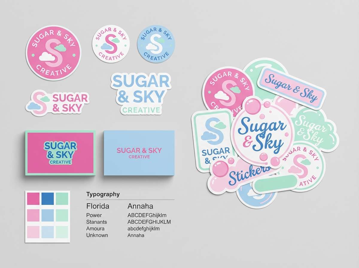 kids brand identity board