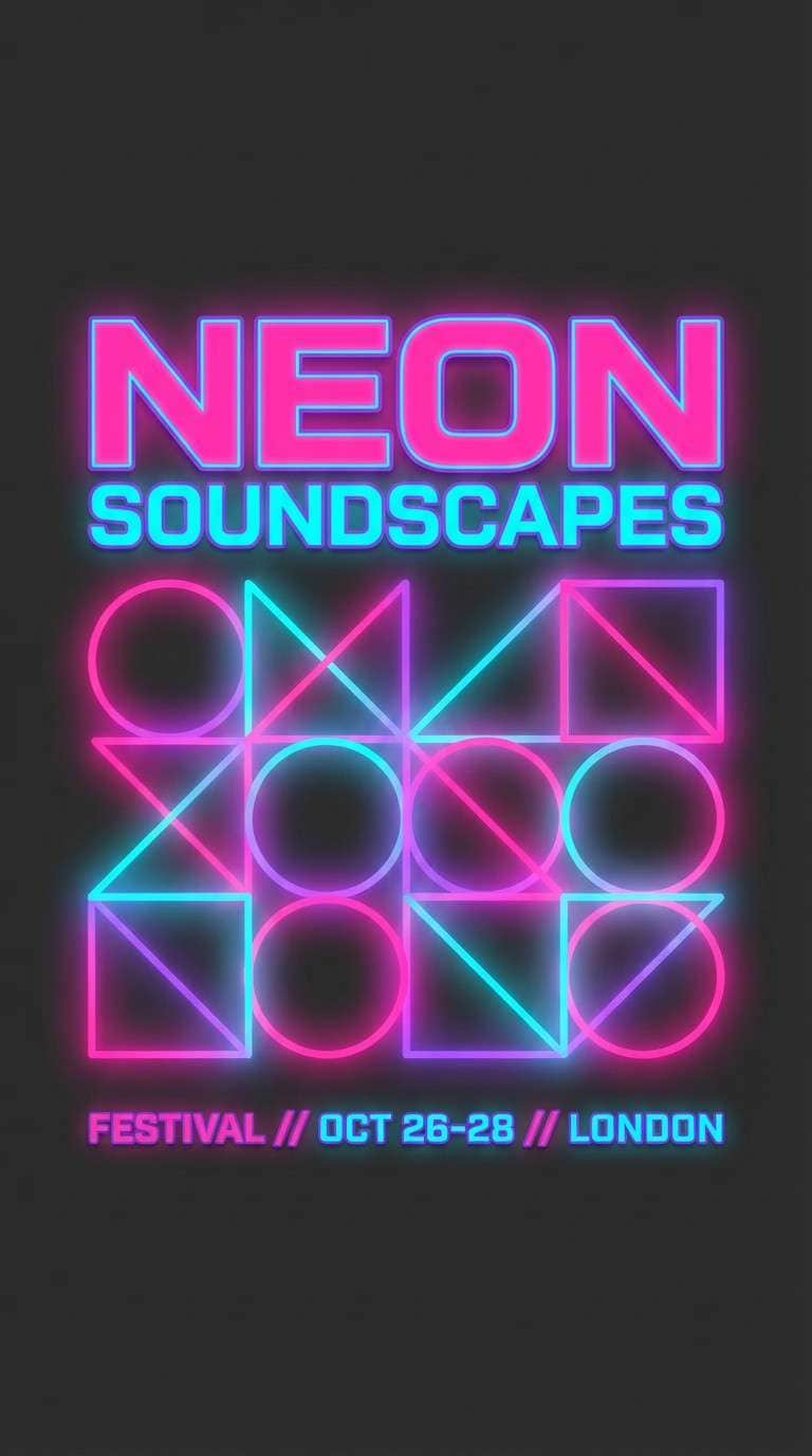 neon pastel festival flyer