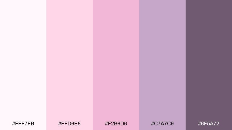 cotton candy editorial soft color palette with hex codes