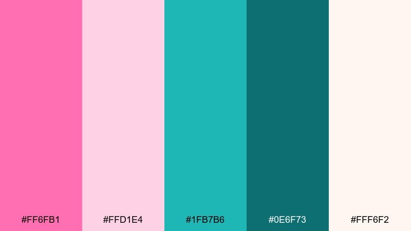 cotton candy reef color palette with hex codes