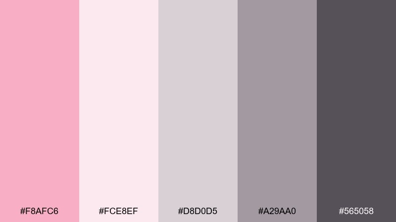 cotton candy stone color palette with hex codes