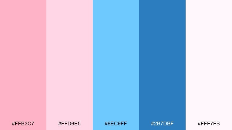 cotton candy surf color palette with hex codes