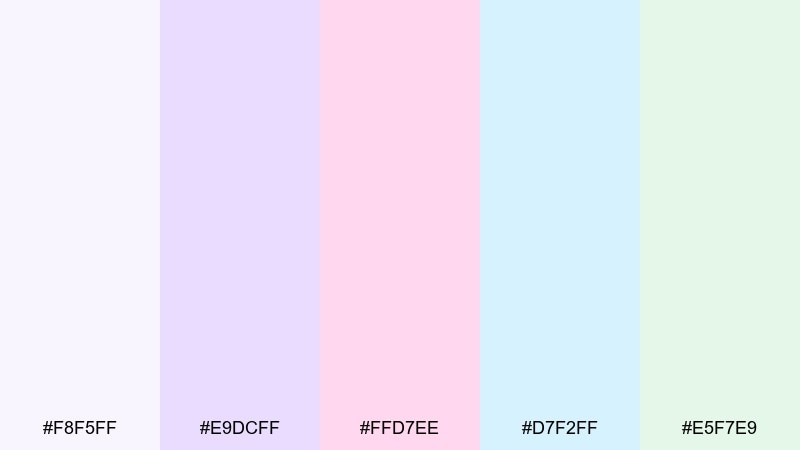 cotton candy ui light color palette with hex codes