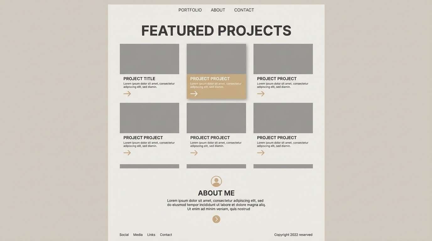 neutral portfolio website ui