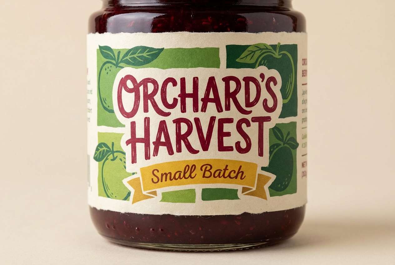 jam jar label closeup