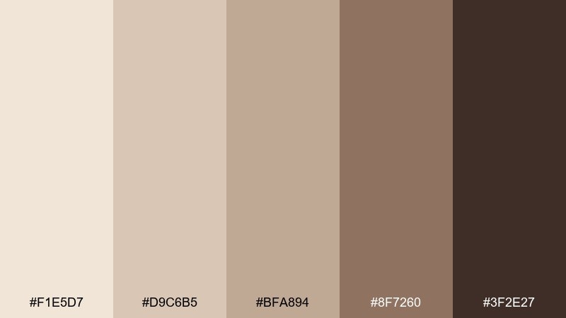 cozy cabin pale brown color palette with hex codes