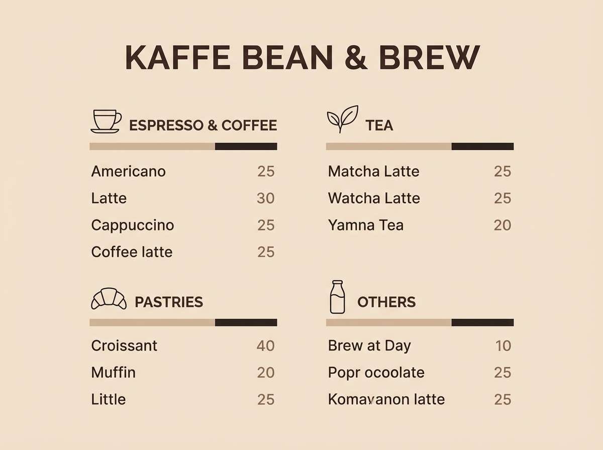 coffee menu in warm neutrals