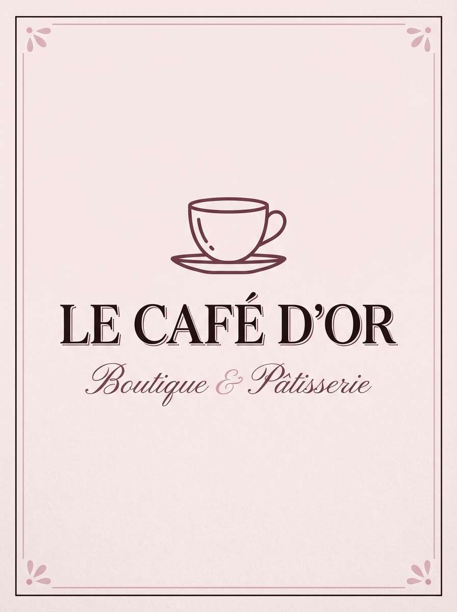 cafe poster in berry tones