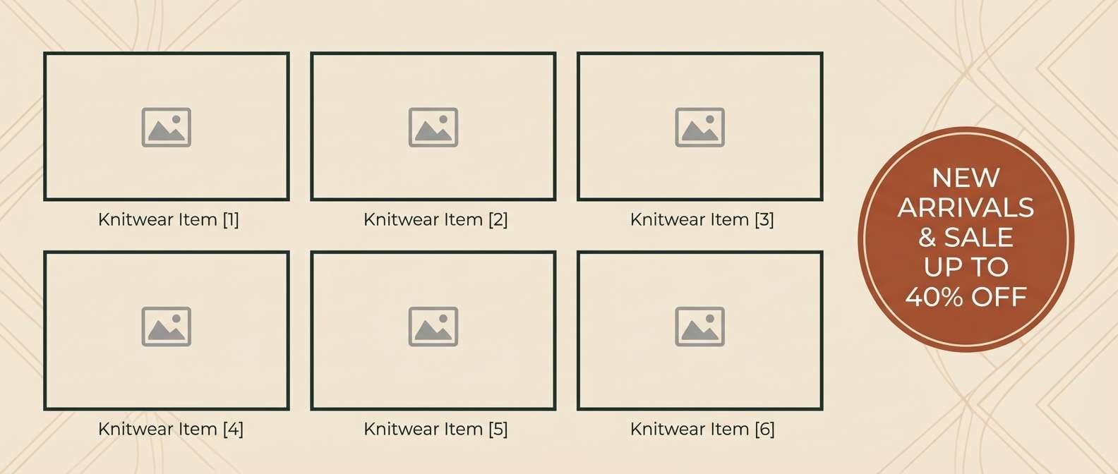 knitwear banner in rust tones