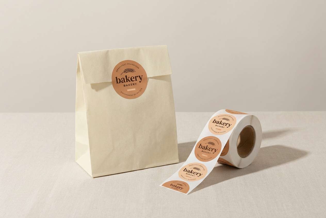 bakery packaging in warm tones