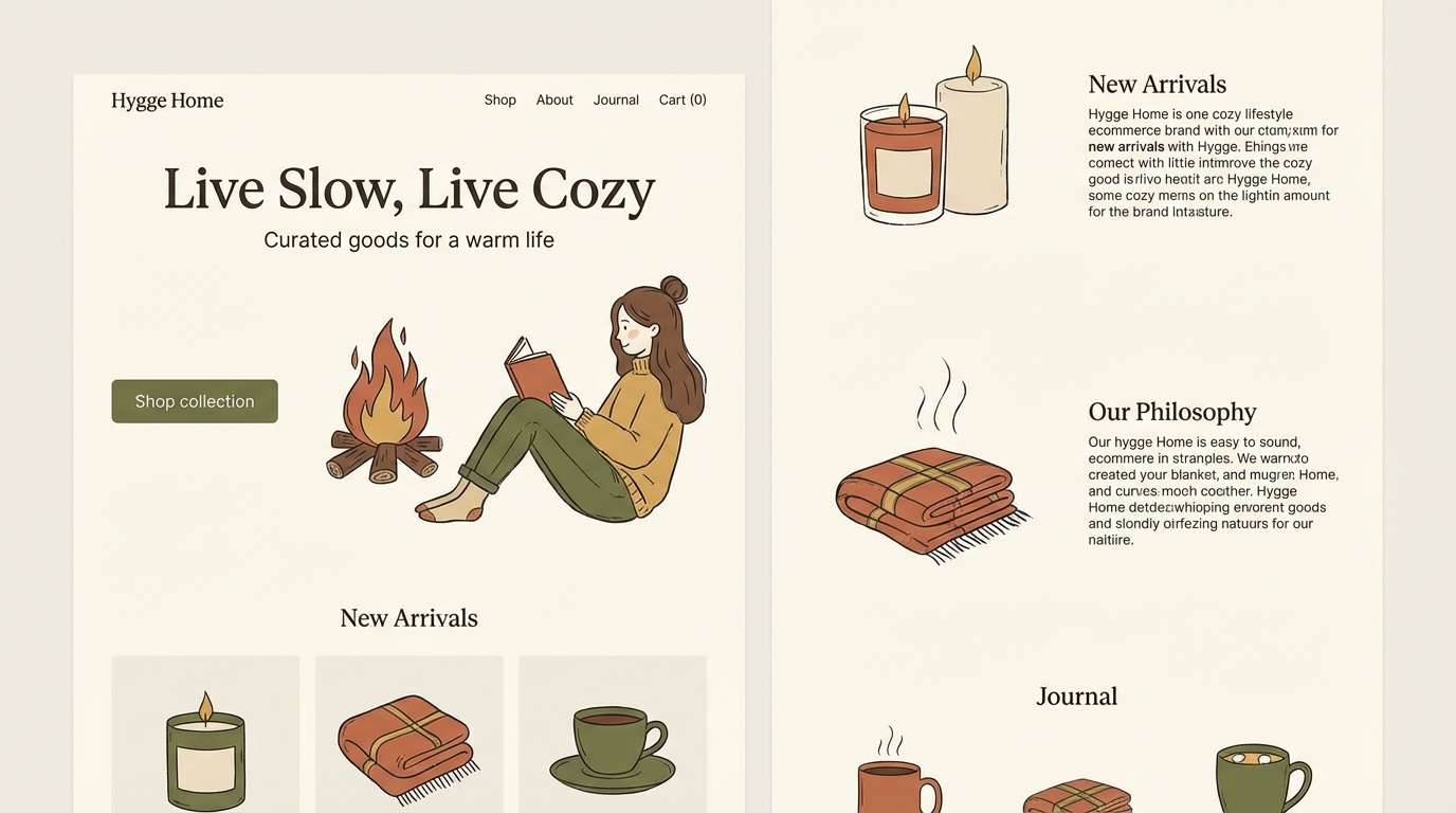 cozy ecommerce ui layout
