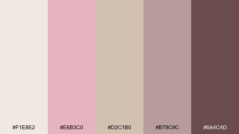 cozy knit blush color palette with hex codes