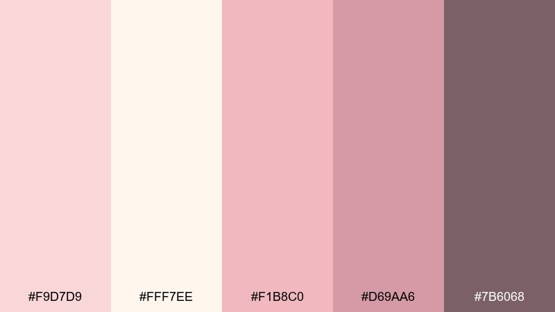 cozy nursery pink cream color palette with hex codes