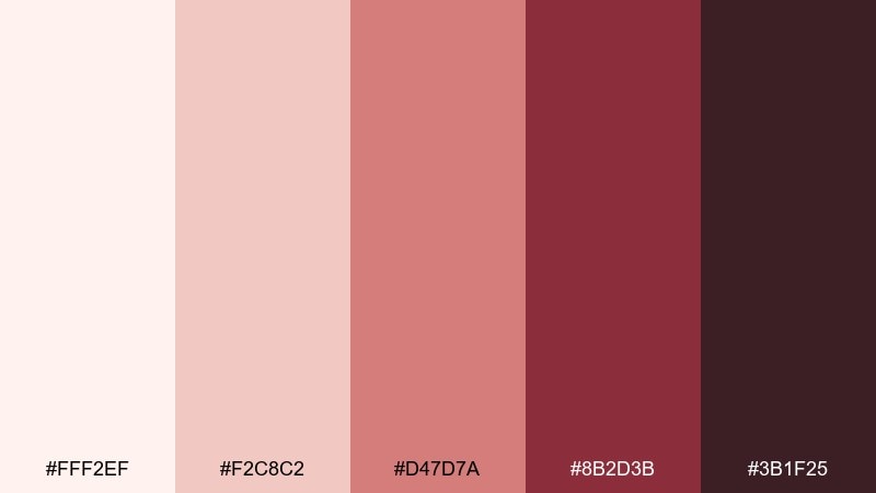 cranberry cream pink maroon color palette with hex codes