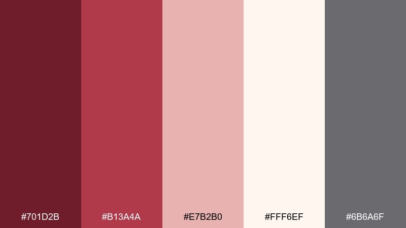 cranberry cream red burgundy color palette with hex codes