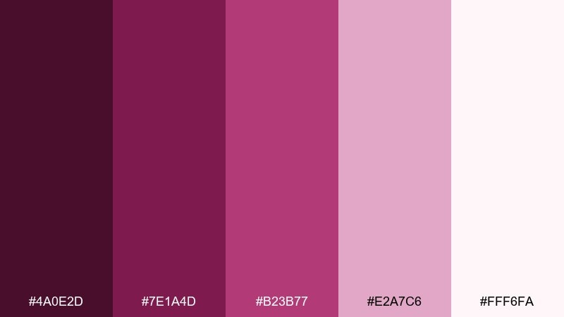 cranberry cream red violet color palette with hex codes