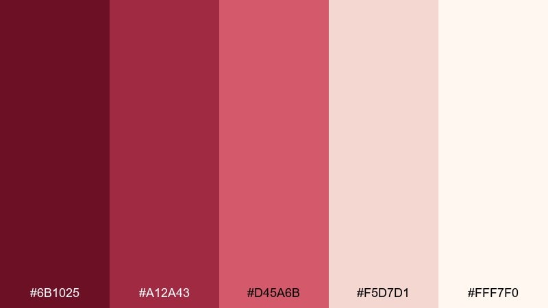cranberry cream wine color palette with hex codes