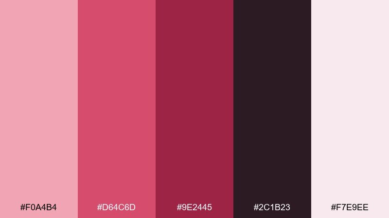 cranberry kiss color palette with hex codes