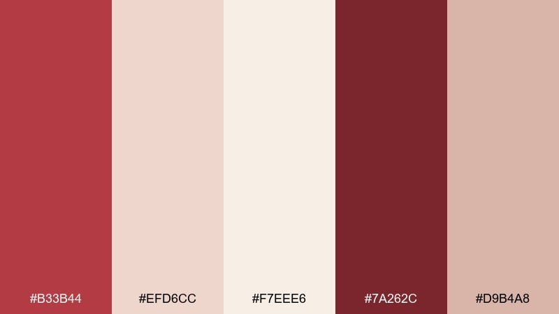 cranberry linen red cream color palette with hex codes