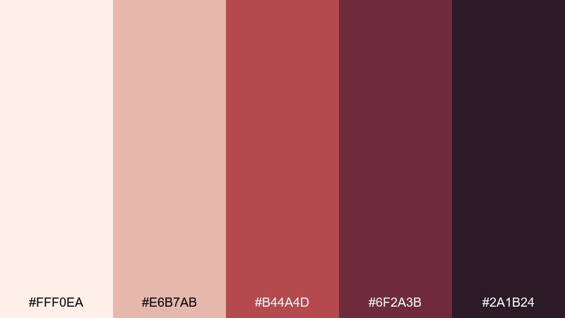 cranberry tart autumn color palette with hex codes