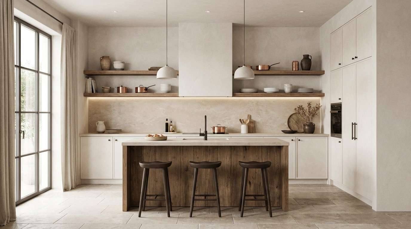 warm modern rustic kitchen