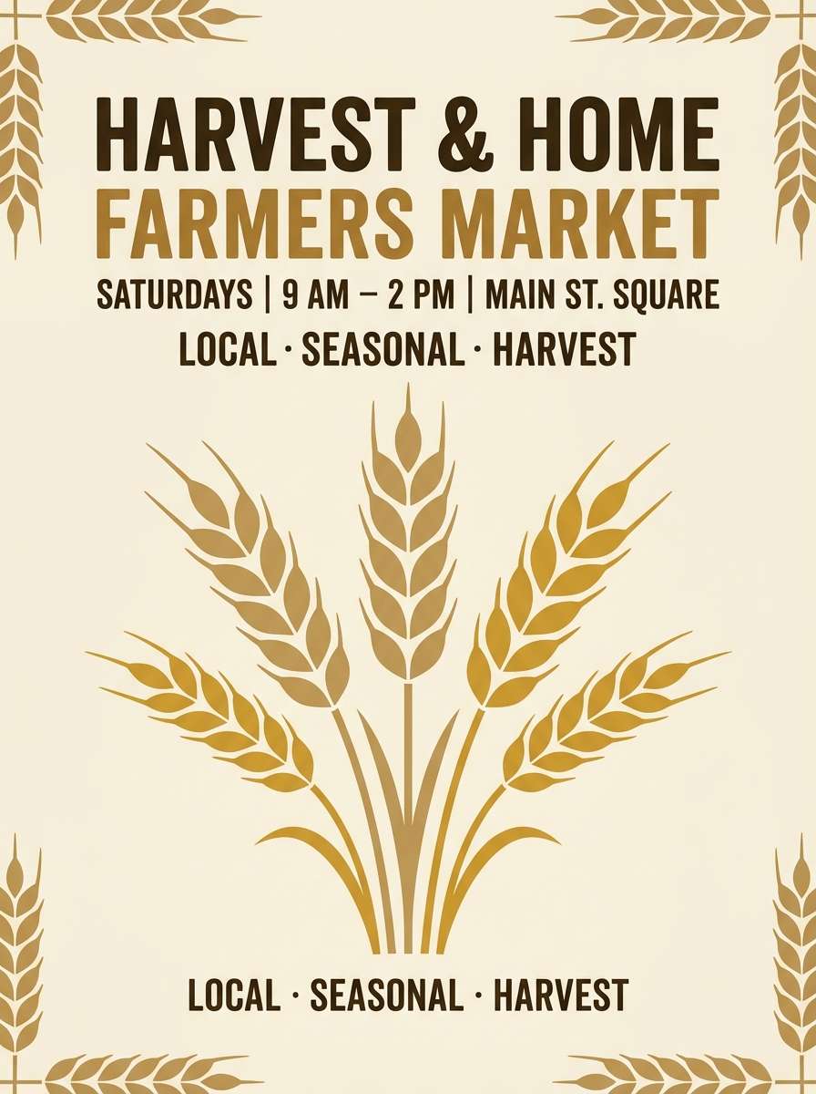 warm farmers market flyer