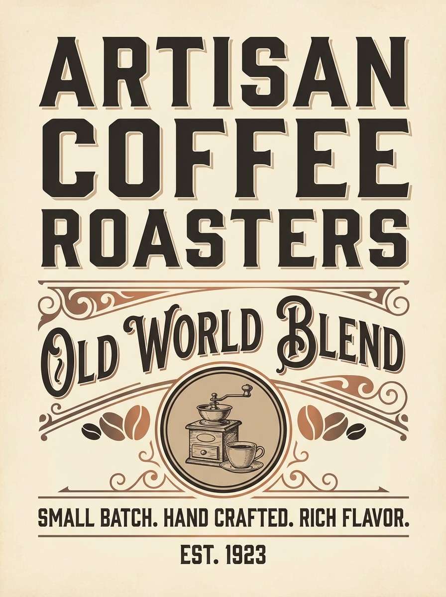 rustic coffee poster