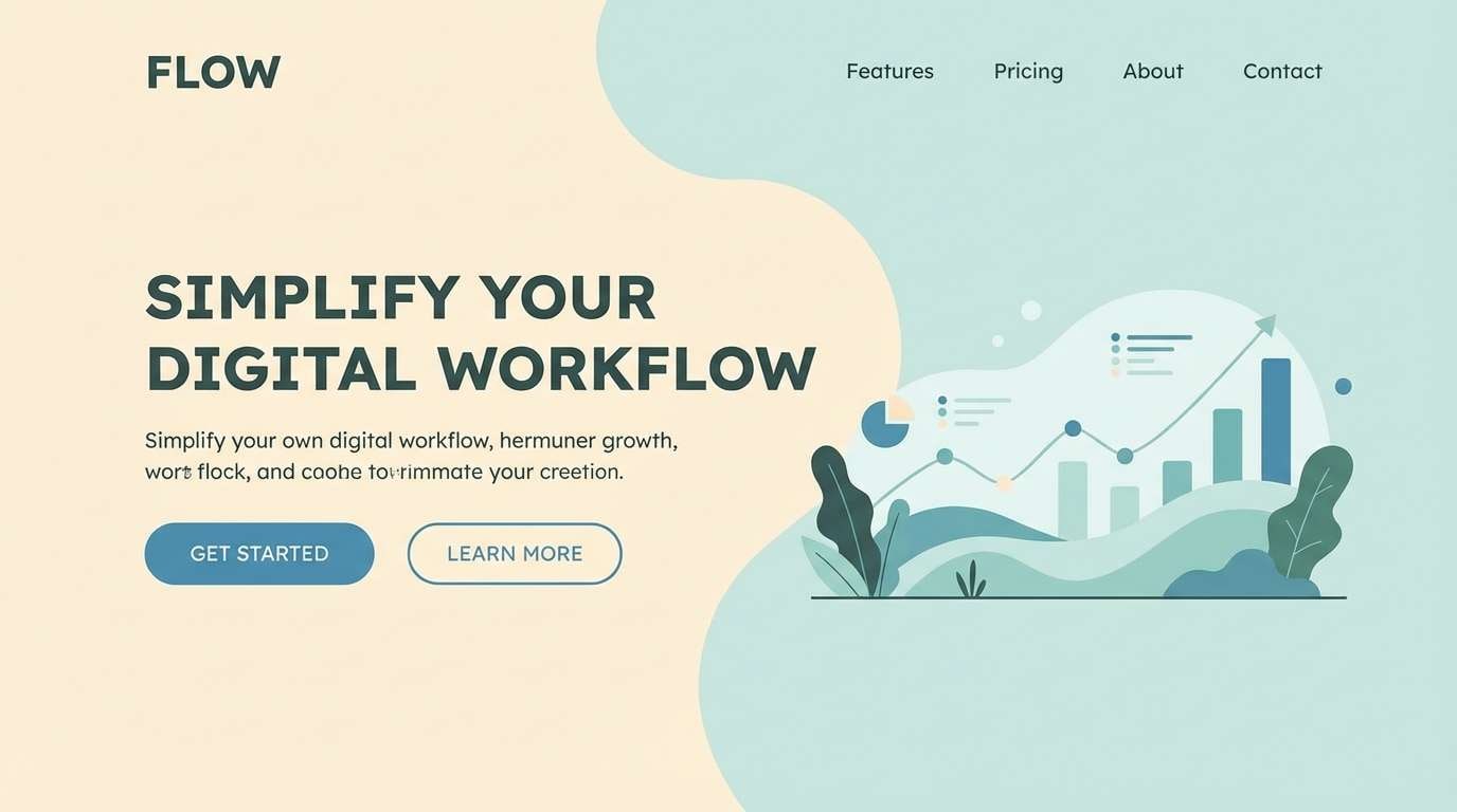 minimal landing page header