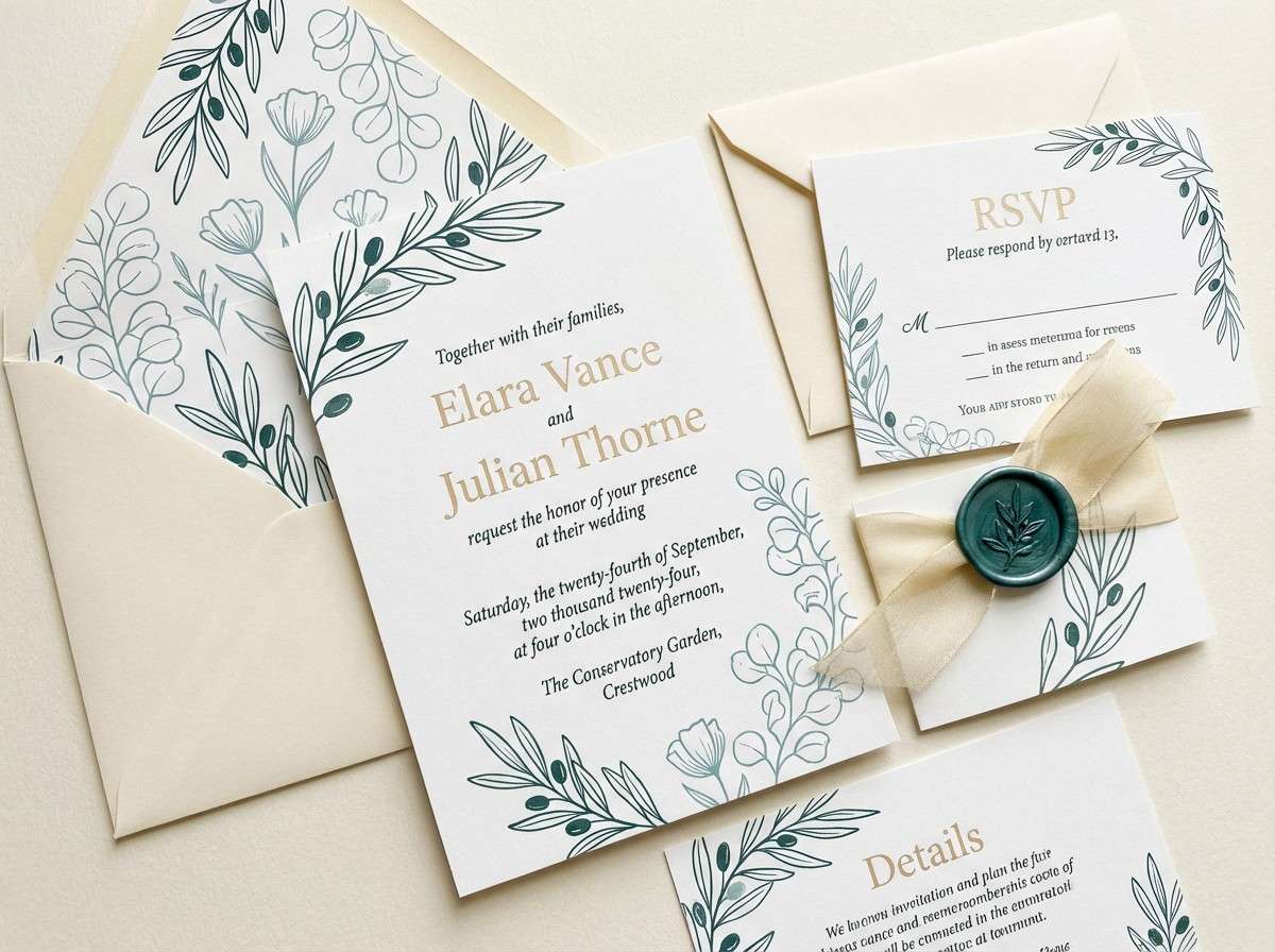 botanical invitation suite