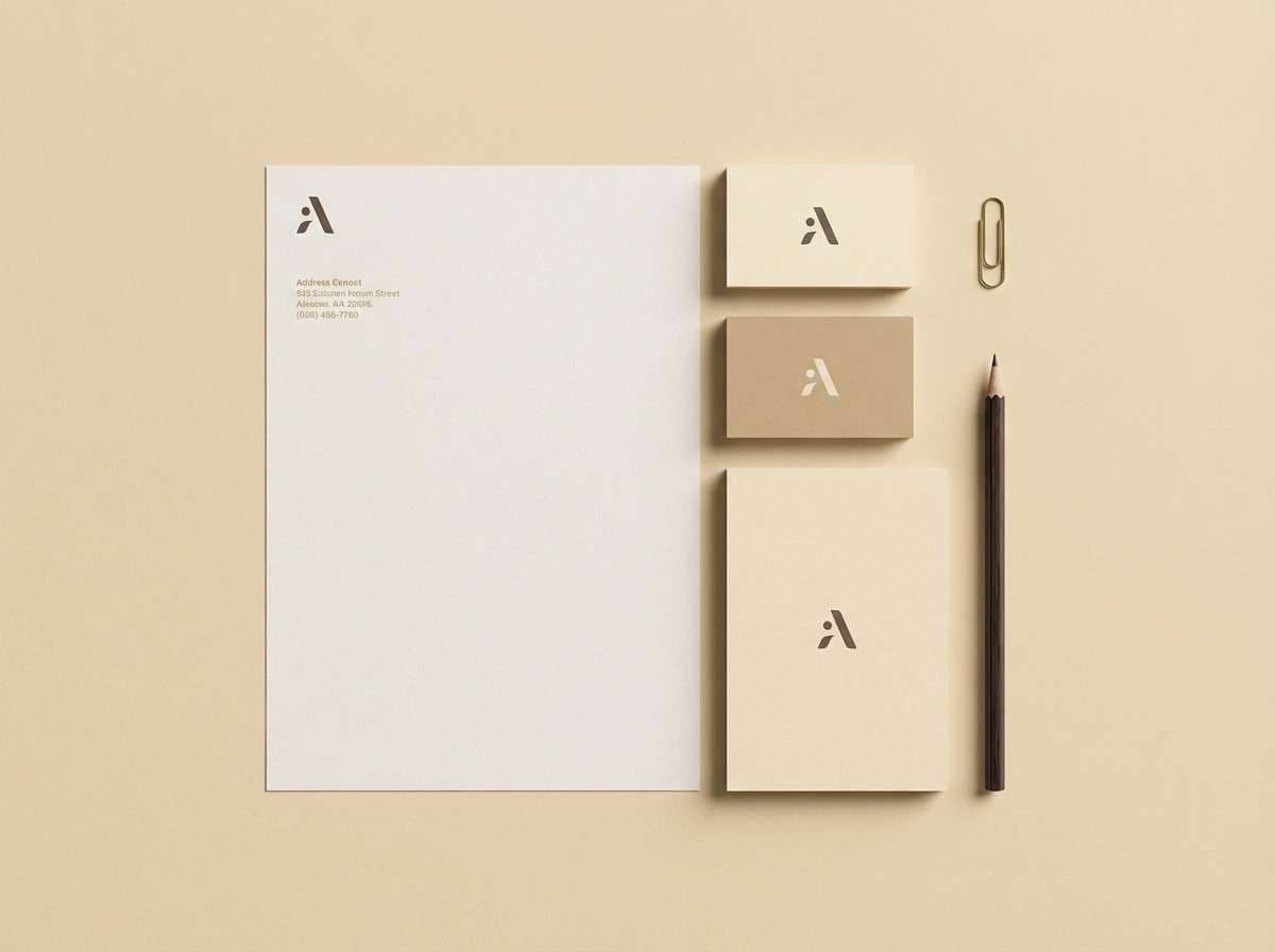 linen stationery brand mockup